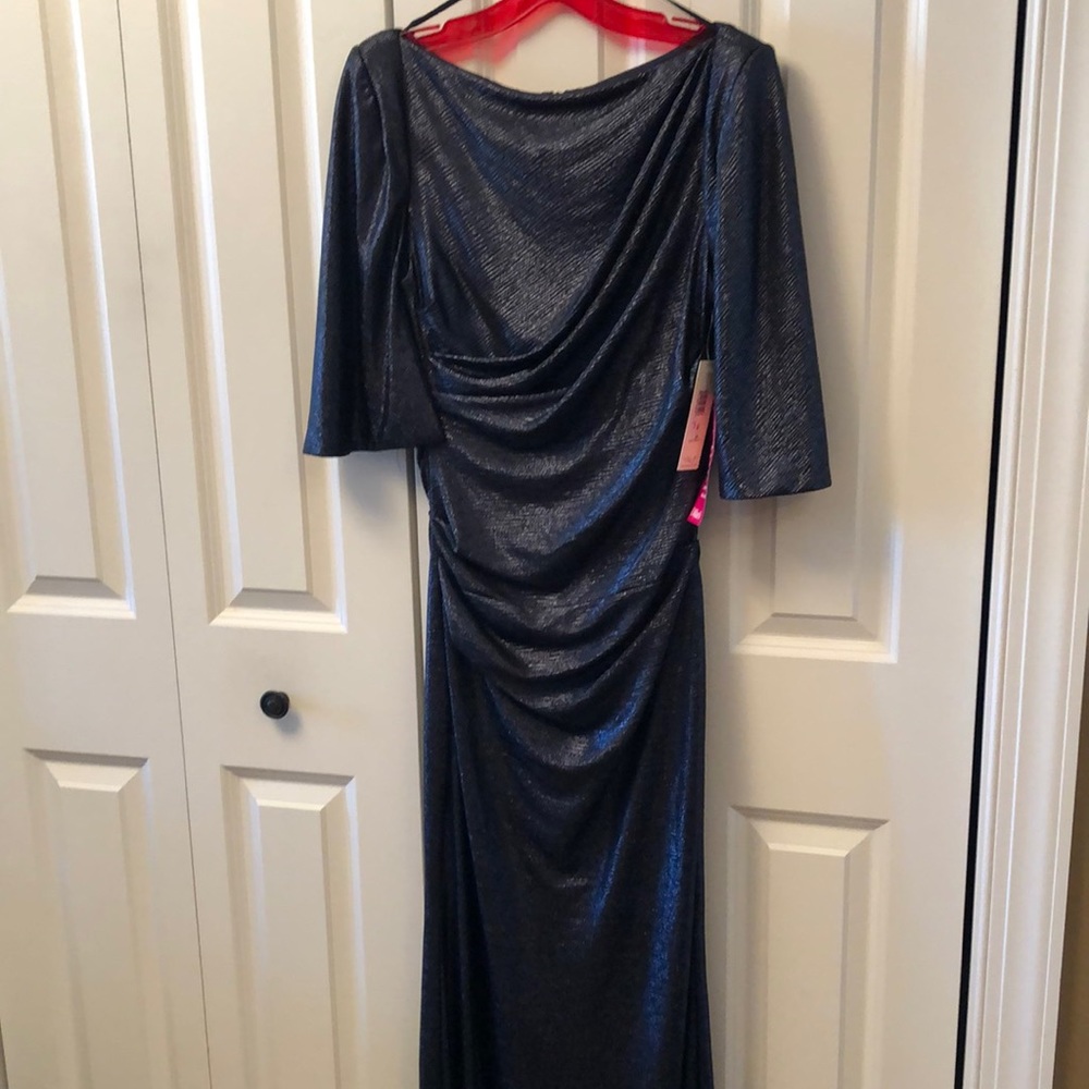 Eliza J Draped Column Capelet Dress